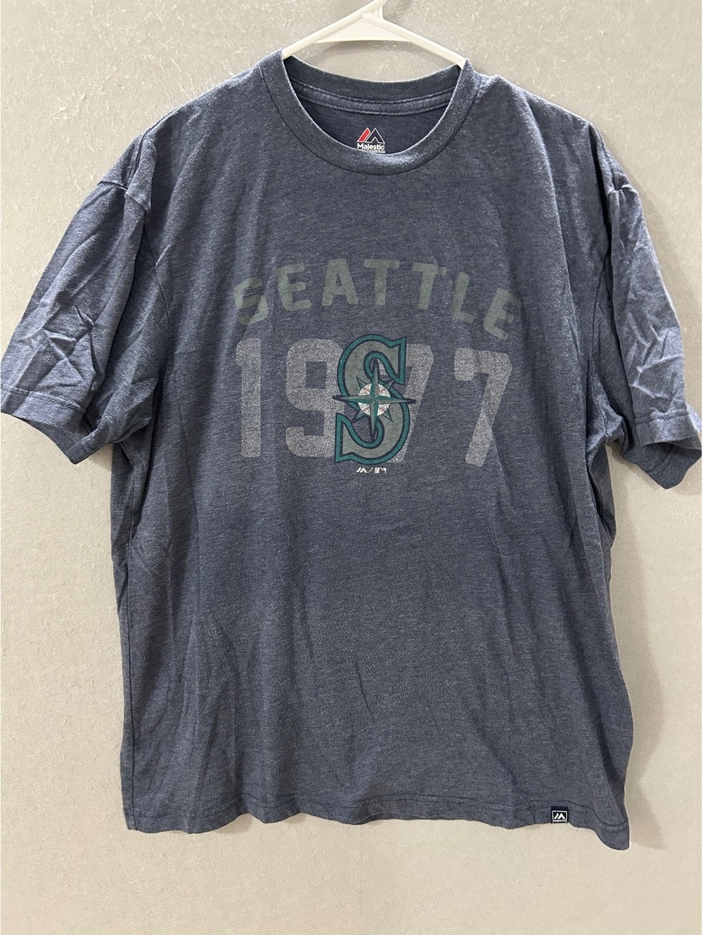 Majestic Seattle Mariners Blue T-Shirt 1977 Size Large